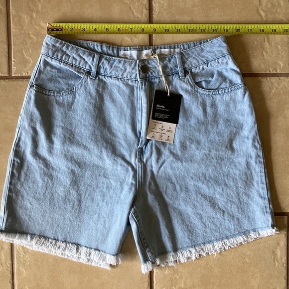 Afends Shelby Hemp Denim Cut Off High-Waisted Mom Short 32 - Picture 5 of 10